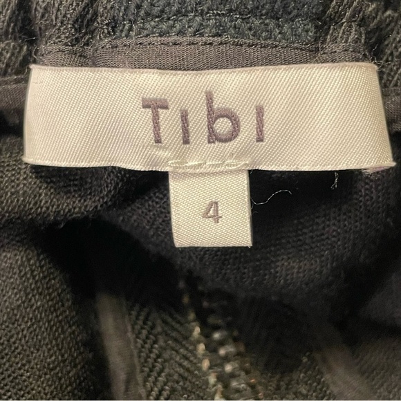 TIBI NWOT High Ruffled Waist Zip Front Wool Pants in Black - Picture 4 of 6
